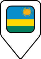 Rwanda flag map pin navigation icon, square design. png