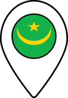 Mauritania flag map pin navigation icon. png