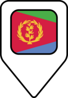 Eritrea flag map pin navigation icon, square design. png