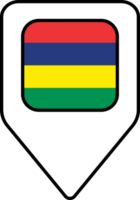 Mauritius flag map pin navigation icon, square design. png