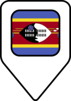 Eswatini flag map pin navigation icon, square design. png