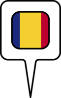 Chad flag Map pointer icon, square design. png