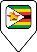 Zimbabwe flag map pin navigation icon, square design. png