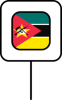 Mozambique flag square pin icon. png