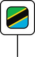 Tanzania flag square pin icon. png