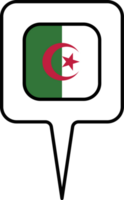 Algerien Flagge Karte Zeiger Symbol, Platz Design. png