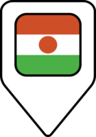 Niger flag map pin navigation icon, square design. png