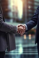 Crop Image of Business Handshake Between Two Person. . photo