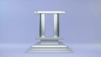 3D Rendering Silver Arched Podium or Stage And Product Presentation Background. photo