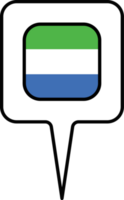 Sierra Leone flag Map pointer icon, square design. png