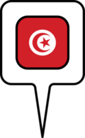 Tunisie drapeau carte aiguille icône, carré conception. png