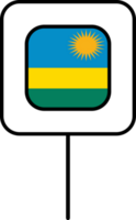 Ruanda bandeira quadrado PIN ícone. png