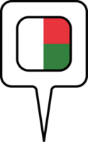 Madagascar flag Map pointer icon, square design. png