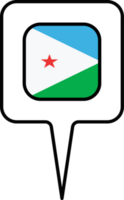 Djibouti flag Map pointer icon, square design. png