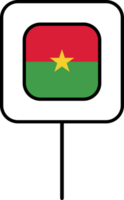 Burkina Faso flag square pin icon. png