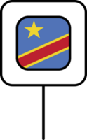 Republic of the Congo flag square pin icon. png