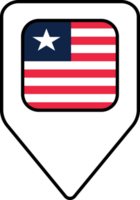 Liberia flag map pin navigation icon, square design. png