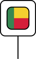 Benin flag square pin icon. png