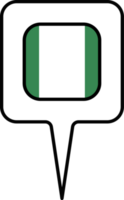 Nigeria flag Map pointer icon, square design. png