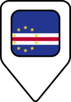 Cape Verde flag map pin navigation icon, square design. png