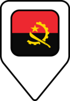 angola flagga Karta stift navigering ikon, fyrkant design. png