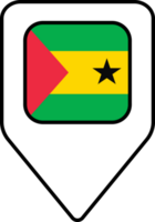 Sao Tome and Principe flag map pin navigation icon, square design. png