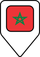 Marocco bandiera carta geografica perno navigazione icona, piazza design. png