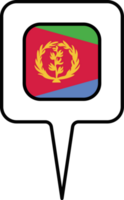 Eritrea flag Map pointer icon, square design. png