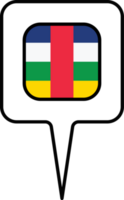 Central African flag Map pointer icon, square design. png