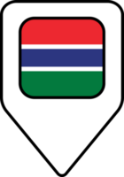 Gambia bandera mapa alfiler navegación icono, cuadrado diseño. png