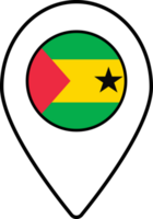 Sao Tome and Principe flag map pin navigation icon. png