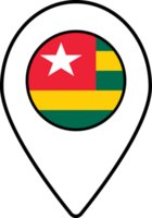 Togo flag map pin navigation icon. png