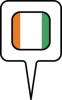 Cote d Ivoire flag Map pointer icon, square design. png