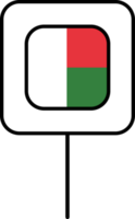 Madagáscar bandeira quadrado PIN ícone. png
