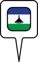 Lesotho flag Map pointer icon, square design. png