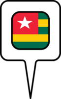 Togo flag Map pointer icon, square design. png