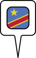 Republic of the Congo flag Map pointer icon, square design. png