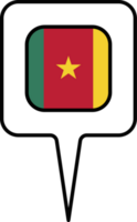 Cameroon flag Map pointer icon, square design. png