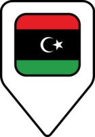 Libya flag map pin navigation icon, square design. png