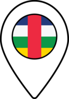 Central African flag map pin navigation icon. png