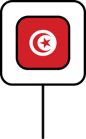 Tunisia flag square pin icon. png