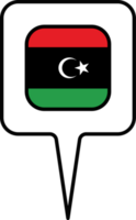 Libya flag Map pointer icon, square design. png