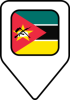 Moçambique bandeira mapa PIN navegação ícone, quadrado Projeto. png