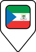 equatorial Guiné bandeira mapa PIN navegação ícone, quadrado Projeto. png