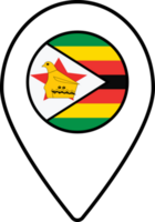 Zimbabwe Flagge Karte Stift Navigation Symbol. png