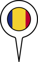 Chad flag Map pointer icon. png