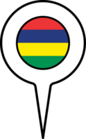 Mauritius vlag kaart wijzer icoon. png