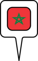 Maroc drapeau carte aiguille icône, carré conception. png