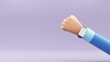 3D Render, Presenting Smart Watch On Wrist of Human Hand And Copy Space. photo