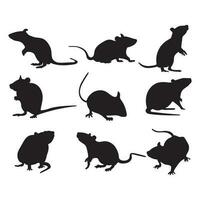 Animal silhouettes rat vector